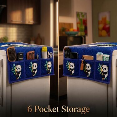 5 Pcs Panda Print Quilted Fridge Cover Set With 10 Free Gifts (5FC13)