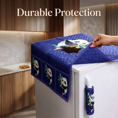 5 Pcs Panda Print Quilted Fridge Cover Set With 10 Free Gifts (5FC13)