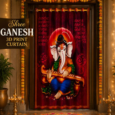 Shree Ganesh 3D Printed Curtain (CU21)