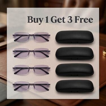 Rimless Coloured Bifocal Adaptive Power Reading Glasses Buy 1 Get 3 Free (4BOC2RG1)