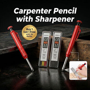 Carpenter Pencil with Sharpener B1G1 Free with 24 Refills (HT139)