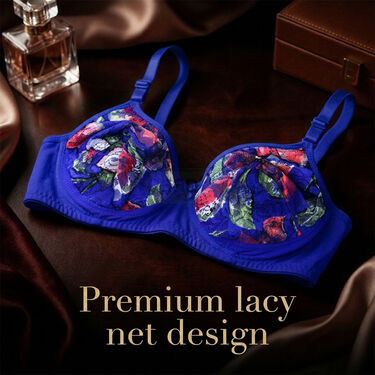 Pack of 3 Attractive Non Padded Full Coverage Lacy Net Bra (3FCB11)