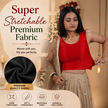 Pack of 5 Sleeveless Stretchable Ready To Wear Blouses (5SB1)