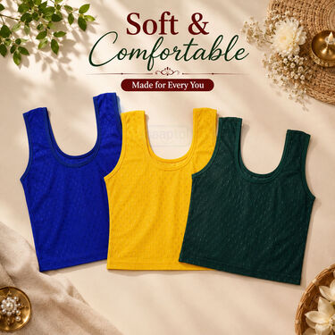 Pack of 5 Sleeveless Stretchable Ready To Wear Blouses (5SB1)