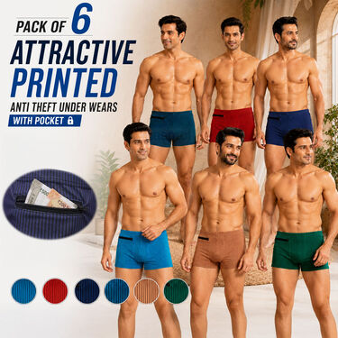 Pack of 6 Attractive Printed Underwears (MUR10)