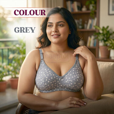 Pack of 6 Attractive Printed Medium Coverage Non Padded Dailywear Bra For Heavy Bust (6PBR3)