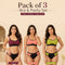 Pack of 3 Attractive Solid Non Padded Dailywear Sports Bra And Panty Set (3BP4)