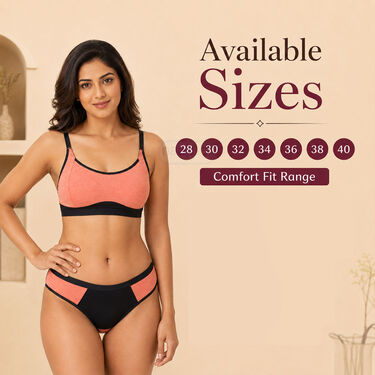 Pack of 3 Attractive Solid Non Padded Dailywear Sports Bra And Panty Set (3BP4)