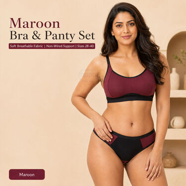 Pack of 3 Attractive Solid Non Padded Dailywear Sports Bra And Panty Set (3BP4)