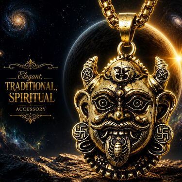Shree Rahu Kavach Pendant With Golden Chain (SJPN14)
