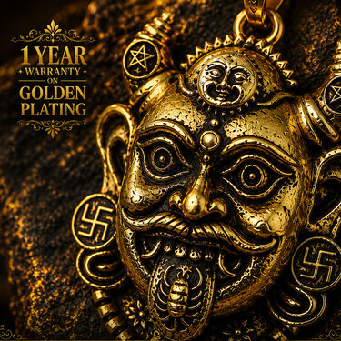 Shree Rahu Kavach Pendant With Golden Chain (SJPN14)