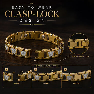 Dual Tone Magnetic Golden Bracelet (MGB6)