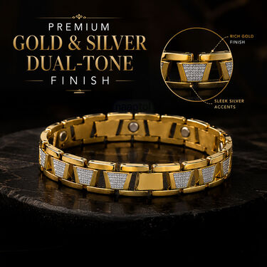 Dual Tone Magnetic Golden Bracelet (MGB6)