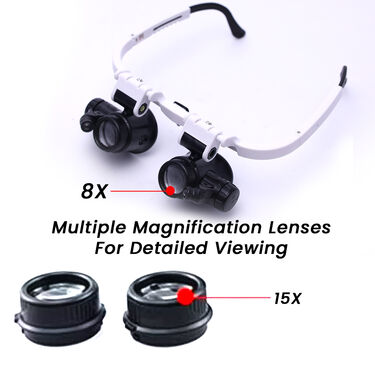 Professional Hands-Free Headband Magnifier With LED Light (HT152)