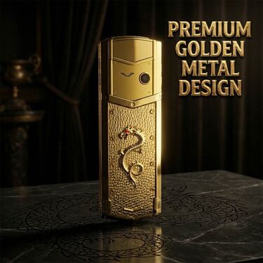Premium Golden Metal Mobile With Leather Cover (PMH26)