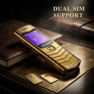 Premium Golden Metal Mobile With Leather Cover (PMH26)