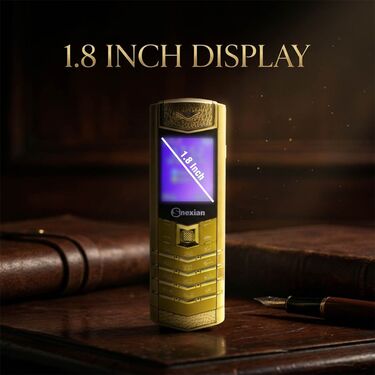Premium Golden Metal Mobile With Leather Cover (PMH26)