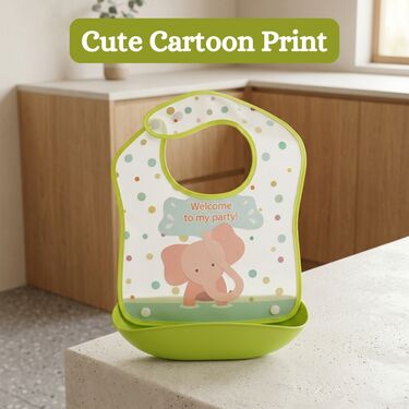 Reusable Apron Feeding Bibs With Tray For Baby (BCK2)