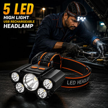 5 LED High Light USB Rechargeable Headlamp (LL65)