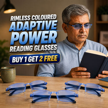 Rimless Coloured Adaptive Power Reading Glasses Buy 1 Get 2 Free (3OC3RG1)
