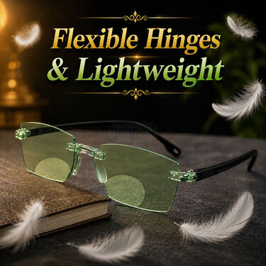 Rimless Colored Bifocal Adaptive Power Reading Glasses Buy 1 Get 3 Free (4BOC4RG1)