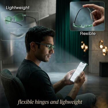 Rimless Colored Bifocal Adaptive Power Reading Glasses Buy 1 Get 4 Free (5BOC4RG1)