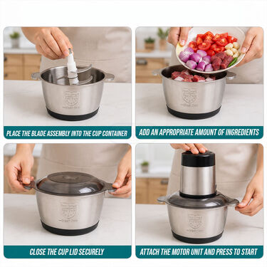 2L Electric Meat Grinder and Food Chopper (EC12)