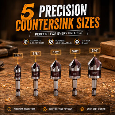5 Pcs Countersink Drill Bit Set (HT155)