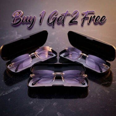 Rimless Coloured Bifocal Adaptive Power Reading Glasses Buy 1 Get 2 Free (3BOC2RG1)