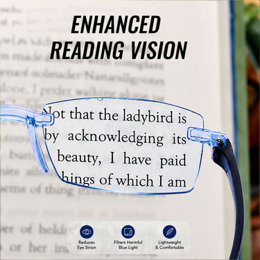 Rimless Coloured Adaptive Power Reading Glasses (OC3RG1)