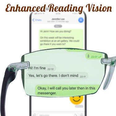 Rimless Coloured Adaptive Power Reading Glasses (OC4RG1)