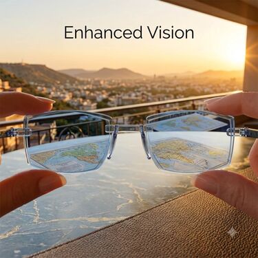 Rimless Colored Bifocal Adaptive Power Reading Glasses (BOC3RG1)
