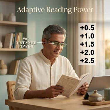 Rimless Colored Bifocal Adaptive Power Reading Glasses Buy 1 Get 1 Free (2BOC4RG1)