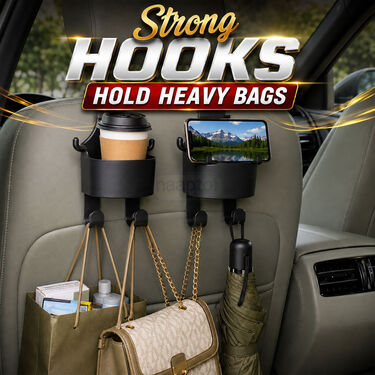 Car Seat Headrest Cup Holder With Hook Pack Of 2 (CBH4)