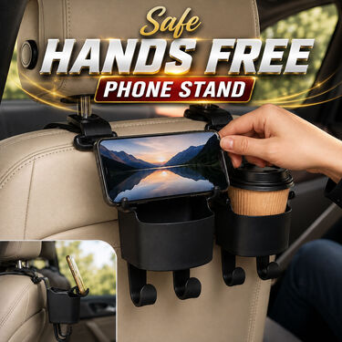 Car Seat Headrest Cup Holder With Hook Pack Of 2 (CBH4)