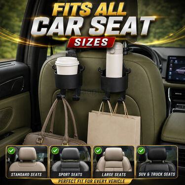 Car Seat Headrest Cup Holder With Hook Pack Of 2 (CBH4)