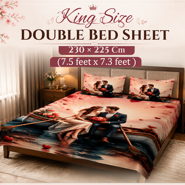 Pack of 4 3D King Size Bedsheets With 8 Pillow Covers (4BS1)