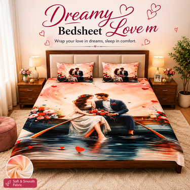 Pack of 4 3D King Size Bedsheets With 8 Pillow Covers (4BS1)
