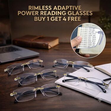 Rimless Adaptive Power Reading Glasses Buy 1 Get 4 Free (5ORG33)
