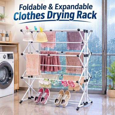 Foldable & Expandable Clothes Drying Rack (CLN7)