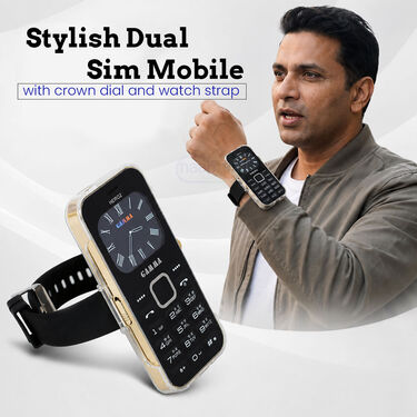 Stylish Dual Sim Mobile With Crown Dial and Watch Strap (PMH28)