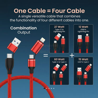 4-in-1 200W Super Long Charging Cable (CDC33)