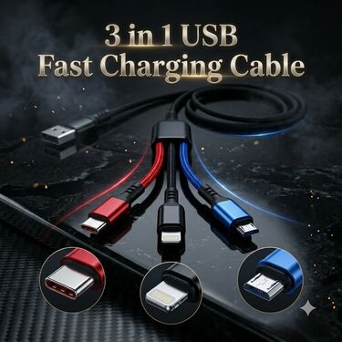 3 in 1 Fast Charging Cable (CDC34)