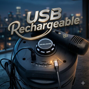 Rechargeable Bluetooth Tower Speaker with RGB Lights & Karaoke Mic (BLS30)
