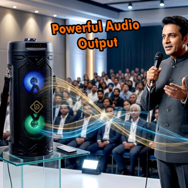 Rechargeable Bluetooth Tower Speaker with RGB Lights & Karaoke Mic (BLS30)