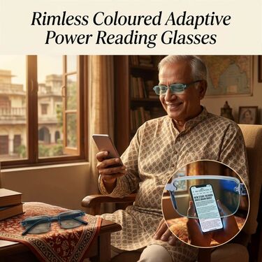 Rimless Coloured Adaptive Power Reading Glasses (OC4RG2)