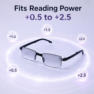 Rimless Folding Coloured Adaptive Power Reading Glasses Buy 1 Get 2 Free (3FOC5RG1)