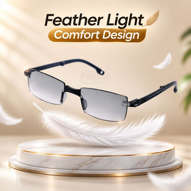 Rimless Folding Coloured Adaptive Power Reading Glasses Buy 1 Get 2 Free (3FOC5RG1)