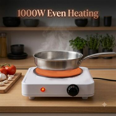 1000W Electric Flameless Cooking Stove With Heat Adjustment (ECS16)