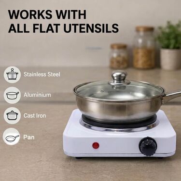1000W Electric Flameless Cooking Stove With Heat Adjustment (ECS16)